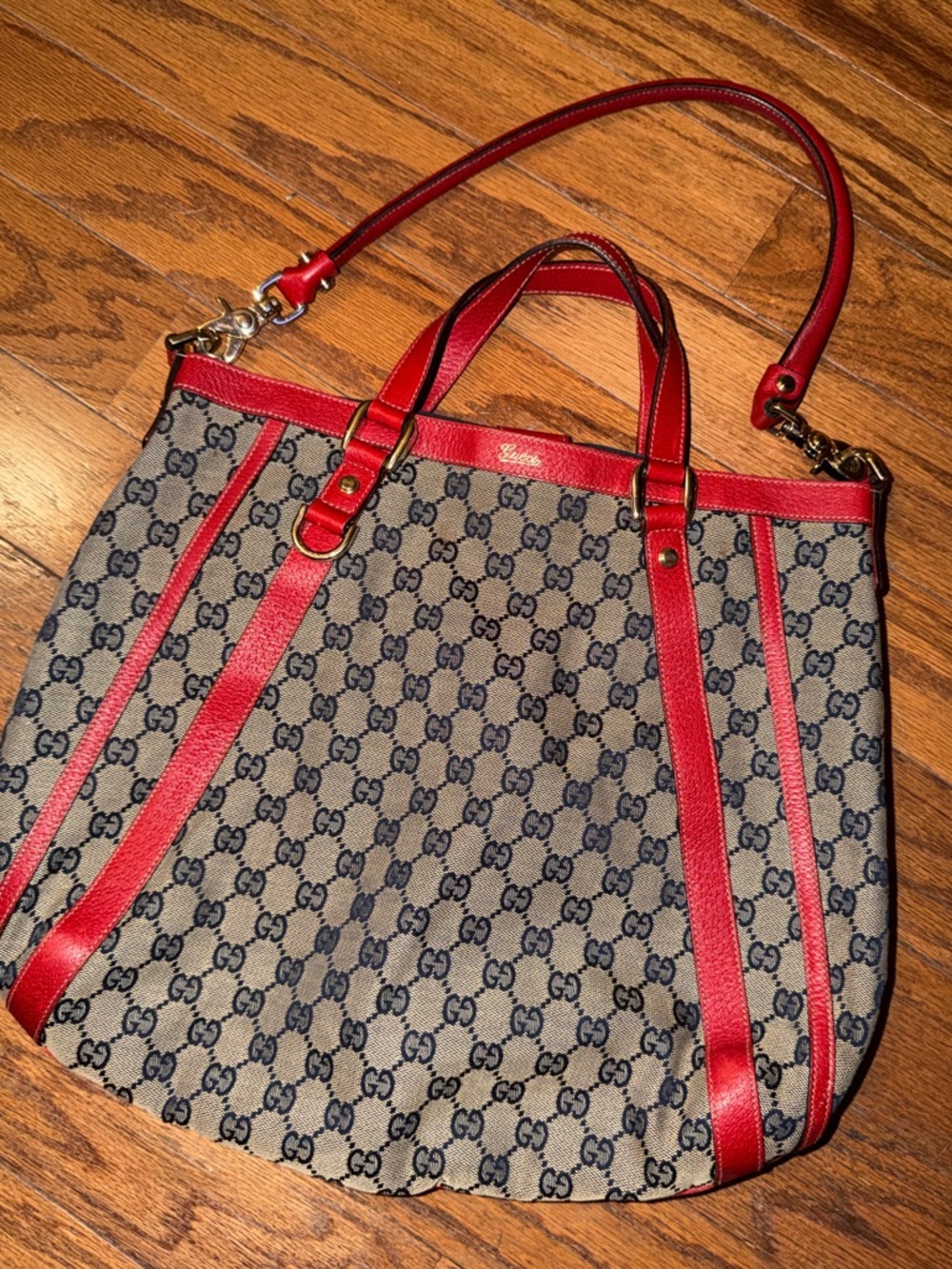 GUCCI  Original logo pattern pre-owned Abbey Tote